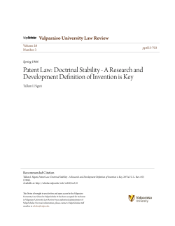 Patent Law: Doctrinal Stability - A Research and