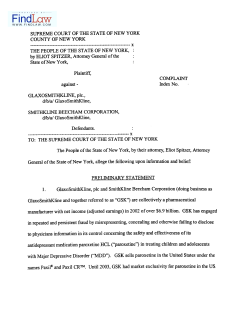 People of the State of New York v. GlaxoSmithKline and SmithKline