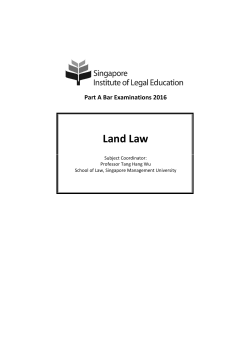 Land Law - Singapore Institute of Legal Education