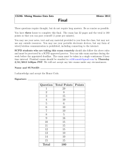 Question TotalPoints Points 1 20 2 8 3 15 4 10 5 6