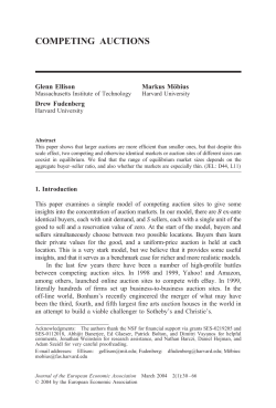 competing auctions - David Levine`s Economic and Game Theory