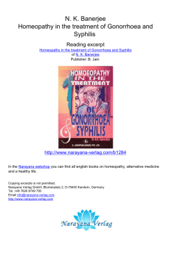 NK Banerjee Homeopathy in the treatment of Gonorrhoea and Syphilis