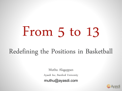 From 5 to 13 Redefining the Positions in Basketball