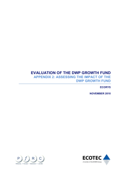 evaluation of the dwp growth fund appendix 2