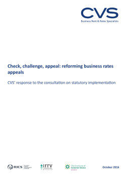 Check, challenge, appeal: reforming business rates appeals