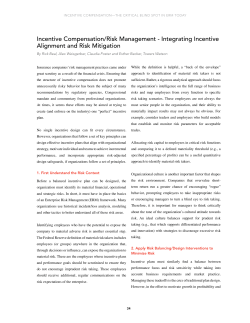 Incentive Compensation/Risk Management