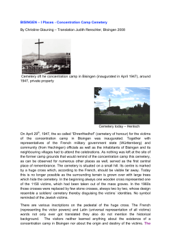 BISINGEN &ndash; I Places - Concentration Camp Cemetery By Christine