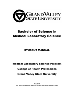 Student Manual - Grand Valley State University