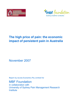 The high price of pain - Faculty of pain medicine
