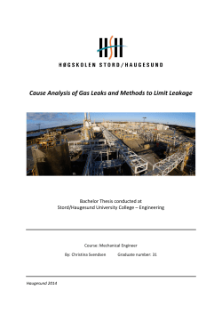 Cause Analysis of Gas Leaks and Methods to Limit Leakage