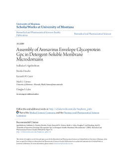 Assembly of Arenavirus Envelope Glycoprotein Gpc in Detergent