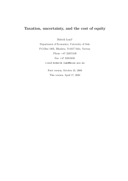 Taxation, uncertainty, and the cost of equity