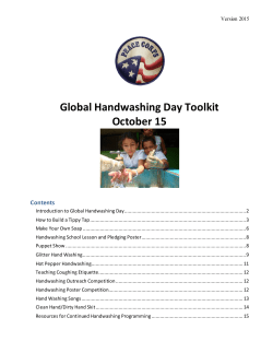 Global Handwashing Day Toolkit October 15