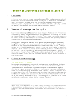 Taxation of Sweetened Beverages in Santa Fe