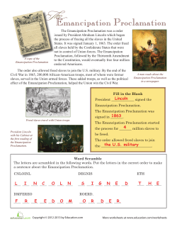 The Emancipation Proclamation