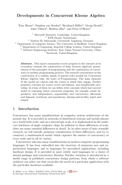 Developments in Concurrent Kleene Algebra