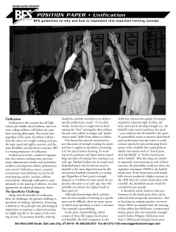 POSITION PAPER • Unification