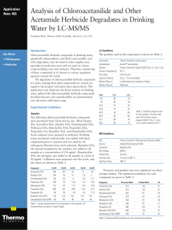 Analysis of Chloroacetanilide and Other Acetamide Herbicide
