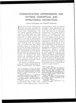 Communication apprehension and shyness