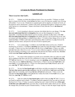 A Course In Miracle Workbook For Dummies LESSON 127 There is