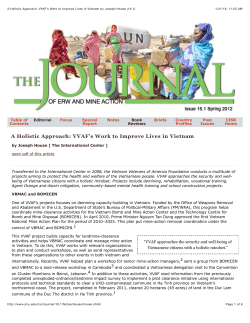 A Holistic Approach: VVAF`s Work to Improve Lives in Vietnam by