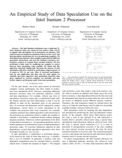 An Empirical Study of Data Speculation Use on the Intel Itanium 2