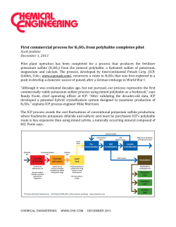 First commercial process for K2SO4 from