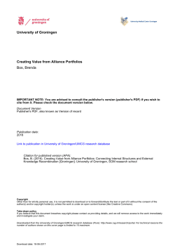 Creating Value from Alliance Portfolios