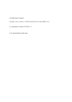 aus: Epigraphica Anatolica 38 (2005) 1&ndash;6 &copy; Dr. Rudolf Habelt
