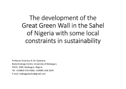 The development of the Great Green Wall in the Sahel of Nigeria