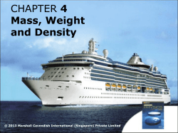 CHAPTER 4 Mass, Weight and Density