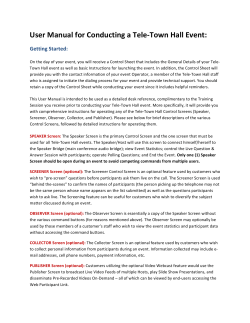 User Manual for Conducting a Tele-‐Town Hall Event:
