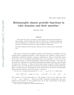 arXiv:math/0701807v1 [math.CV] 29 Jan 2007