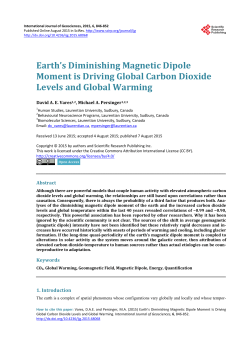 Earth`s Diminishing Magnetic Dipole Moment Is Driving Global