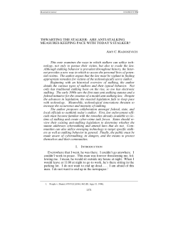 THWARTING THE STALKER: ARE ANTI