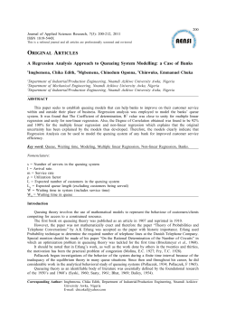 ORIGINAL ARTICLES A Regression Analysis Approach to
