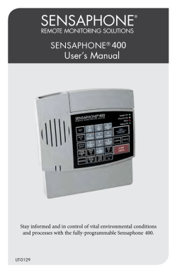 Sensaphone® Model 400 User Manual