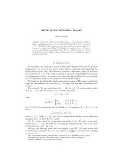 BLOWING UP MONOMIAL IDEALS 0. Introduction In this paper, we