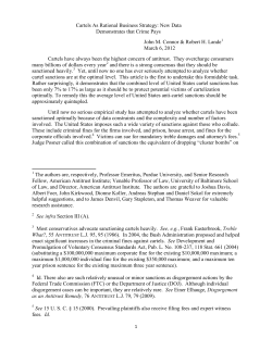 Cartels As Rational Business Strategy: New Data Demonstrates that