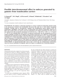 Possible interchromosomal effect in embryos generated by gametes