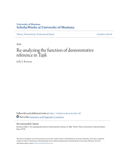 Re-analyzing the function of demonstrative reference in Tajik