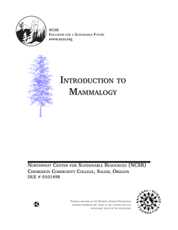 introduction to mammalogy
