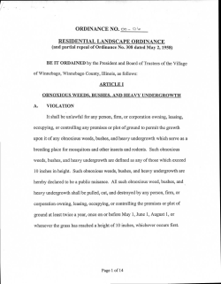 residential landscape ordinance - Village of Winnebago, Illinois