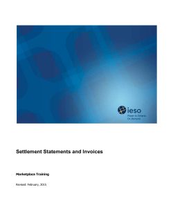 Settlement Statements and Invoices