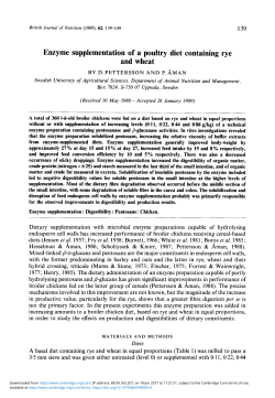 Enzyme supplementation of a poultry diet containing rye and wheat