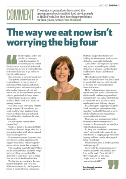 The way we eat now isn`t worrying the big four