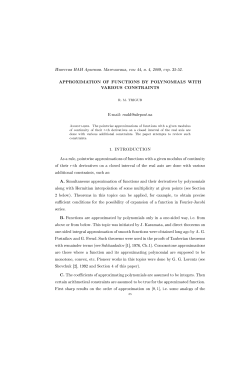 APPROXIMATION OF FUNCTIONS BY POLYNOMIALS WITH