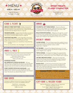 Fricano`s Sweet Shoppe Menu - Page 1