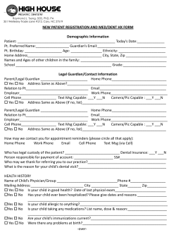 NEW PATIENT REGISTRATION AND MED/DENT HX FORM