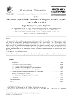 Gas-phase tropospheric chemistry of biogenic volatile organic